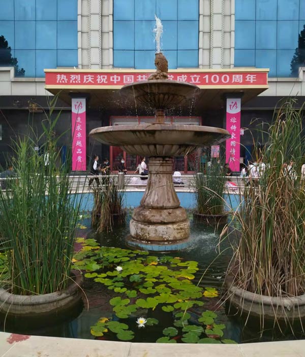 石家庄天使护士学校教学楼前的喷泉