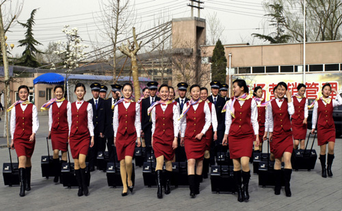 北京科技职业学院铁路乘务学生