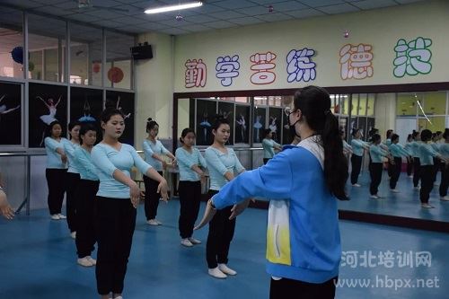 示范教师教授蒙古舞手部动作