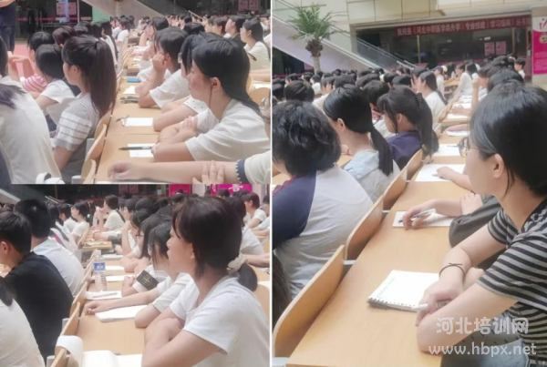 石家庄天使护士学校学生认真聆听马跃华讲授思政课